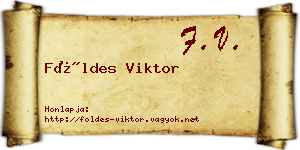 Földes Viktor névjegykártya