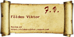 Földes Viktor névjegykártya